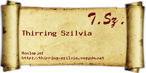 Thirring Szilvia névjegykártya