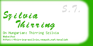 szilvia thirring business card